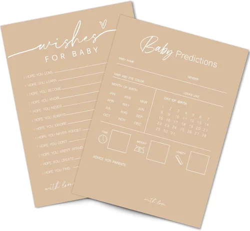 Vista 10 de Whaline 50 hojas de predicciones y consejos para baby shower, tarjetas de actividades para juegos de fiesta, nuevo libro de consejos para padres