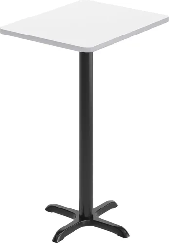 Vista 8 de Flash Furniture Stiles - Mesa rectangular laminada negra de 24 x 30 pulgadas con base de mesa de altura de barra de 22 x 22 pulgadas
