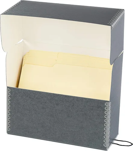 Vista 5 de Lineco, Kit de caja de documentos de archivo, 12.5 x 10.5 x 5 pulgadas Azul y gris