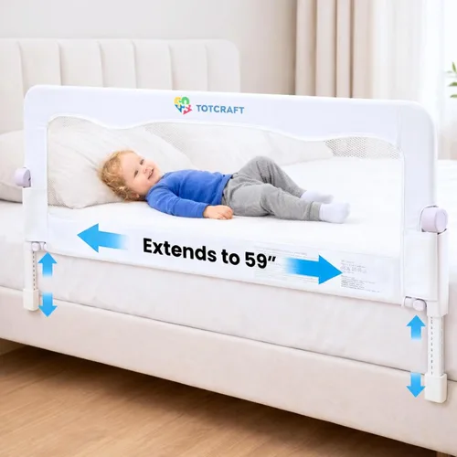 Vista 15 de Rieles de Seguridad para Cama para Niños Pequeños - Protector de Riel de Cama para Queen, King, Tamaño Completo, Cama Twin