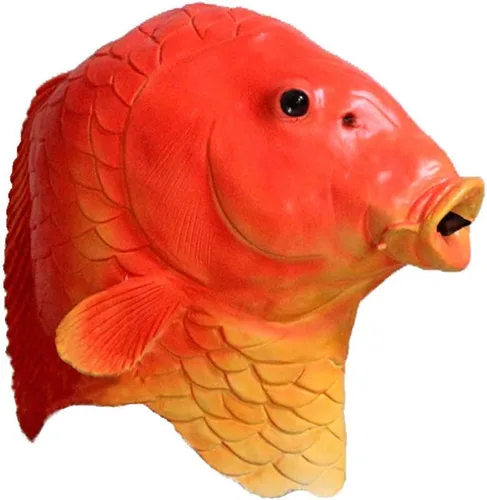 Vista 2 de HENGYUTOYMASK Máscara realista de pez, máscara de cabeza de animal de látex, disfraz de Halloween, fiesta de máscaras para adultos