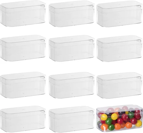 Vista 12 de Hammont Caja de acrílico – Cajas de regalo de fiesta – Cubo transparente con bordes redondeados para regalos, bodas, golosinas, dulces y accesorios