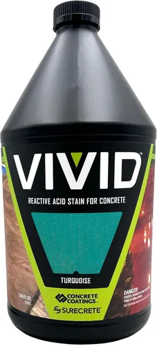 Vista 22 de CC Concrete Coatings Tinte ácido vívido para hormigón oliva 4OZ