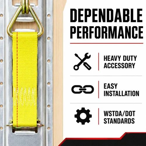 Vista 4 de Boxer Tool - Paquete de 10 correas de cuerda E-Track de 2 x 6 pulgadas, accesorios de amarre de carga con accesorios de resorte E-Track