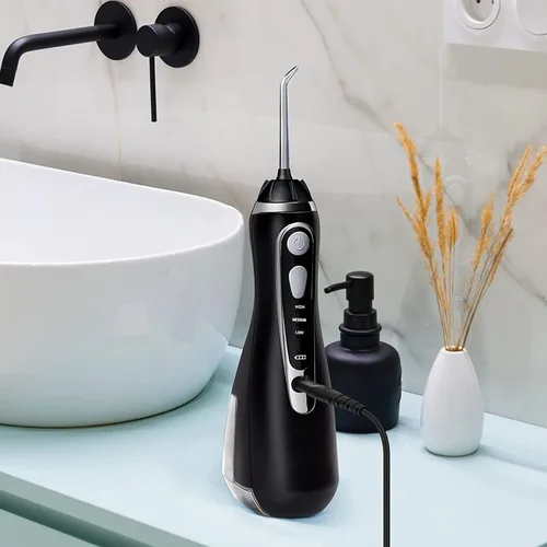 Vista 2 de Cable de carga de repuesto para irrigador dental Waterpik WP360 WP462 WP450 WF13 WP100, cable de carga USB (negro)