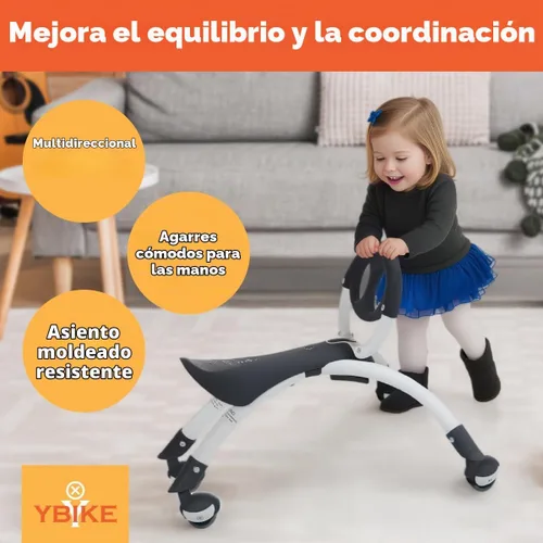 Vista 6 de YBIKE Pewi Bicicleta de Equilibrio para Niños Pequeños - Juguetes de Montar para Niños, Carro de Empuje para Bebé, Andador para Niños Pequeños de 9