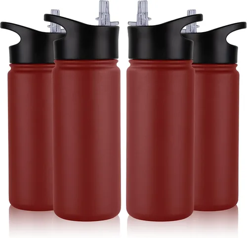 Vista 99 de Botella de agua aislada de 64 onzas con tapas de pajita y boquilla, jarra de agua de acero inoxidable de medio galón con mango de paracord, vacío