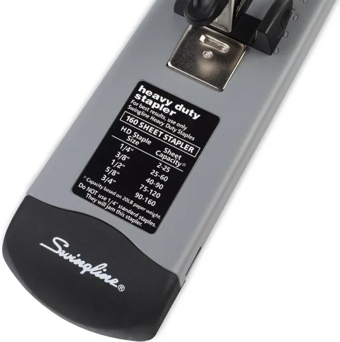 Vista 4 de Swingline Engrapadora resistente, capacidad para 160 hojas, sin atascos, metal, negro y gris (39005) (paquete de 6)