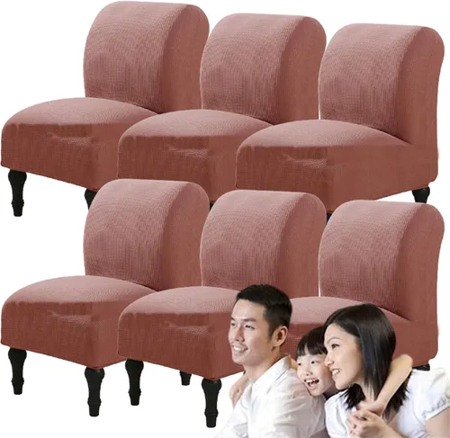 Vista 60 de Fundas elásticas para silla sin brazos, extraíbles y lavables, de elastano jacquard sin reposabrazos, protector de muebles para sala de estar, Verde