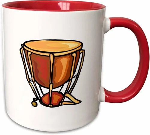 Vista 8 de 3dRose Timpani Jagged Realistic Image - Taza de dos tonos, 11 onzas, color negro