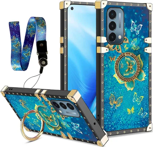 Vista 15 de nancheng Funda cuadrada para LG Stylo 5: Funda de teléfono con patrón de moda para niñas y mujeres con correa de soporte de anillo Funda protectora