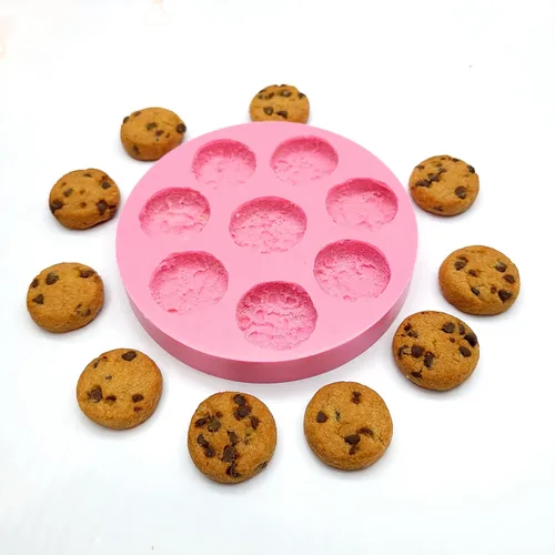 Vista 6 de Galletas de chispas de chocolate 8 cavidades Molde de galletas de chispas de chocolate molde de cera se derrite Multi-Proyecto Molde de silicona