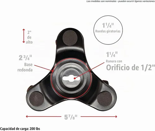 Vista 6 de Move-It 9299 Tri-Dolly de acero de 6 pulgadas, capacidad de carga de 200