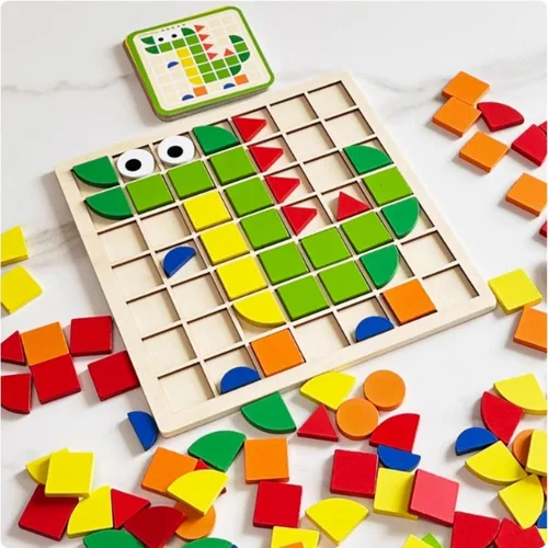 Vista 3 de Actividades de demencia para personas mayores, 120 piezas de rompecabezas de madera a juego para ancianos, productos de Alzheimer para adultos