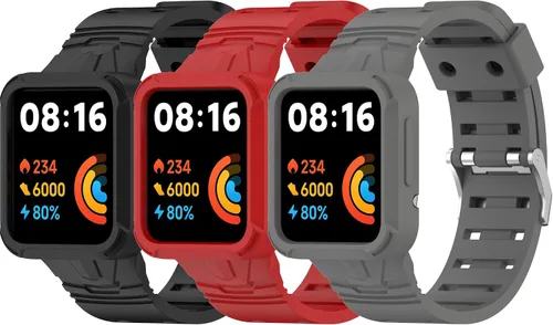 Vista 9 de Correa de repuesto para Redmi Watch 2 Lite con funda protectora, correa resistente para Xiaomi MI Watch Lite/MI Watch Lite2, funda parachoques