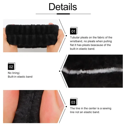 Vista 5 de WHAVEL 6 pares de pulseras absorbentes para spa, toallas de muñeca para evitar que el líquido se derrame por los brazos