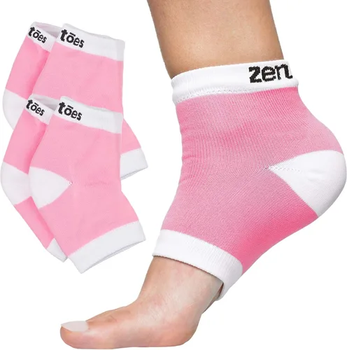 Vista 9 de ZenToes Calcetines hidratantes para tacones secos agrietados, anchos algodón gris