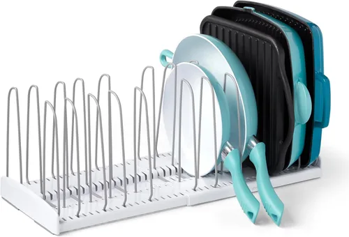 Vista 11 de YouCopia StoreMore Estante para Utensilios de Cocina con Alambres Altos de Acero, Organizador Ajustable para Sartenes y Tapas para Almacenamiento