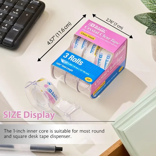 Vista 2 de BAZIC PRODUCTS Cinta transparente, 3/4 in x 500 in, 3