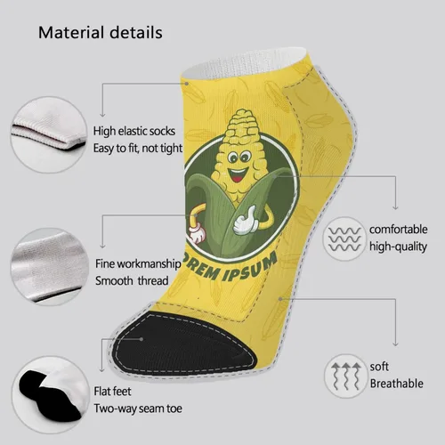 Vista 6 de devor No Show Socks Casual Women's Sock Hidden Sock Fashion corn lorem ipsum Socks
