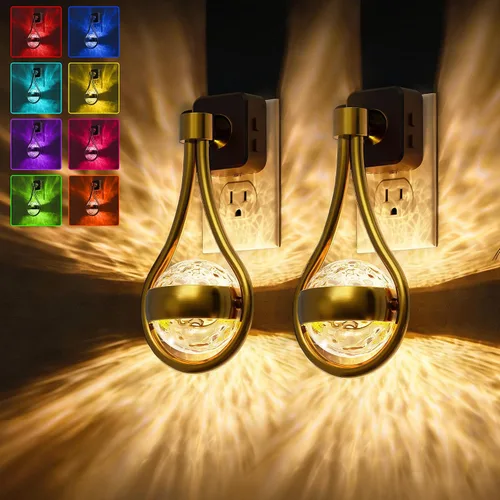Vista 39 de L LOHAS LED Las luces nocturnas se enchufan a la pared, luz nocturna con Anillo de oro-3CCT