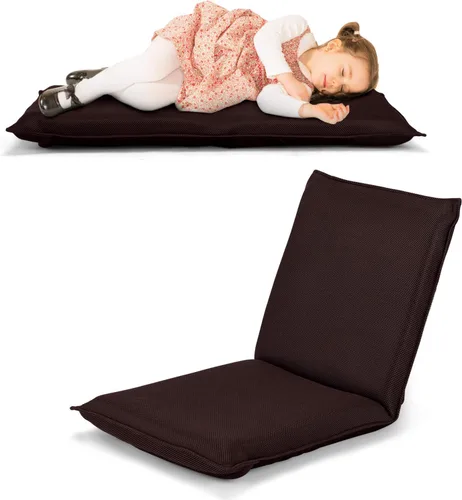 Vista 12 de GOFLAME Silla de suelo ajustable, sofá plegable acolchado de 6 posiciones, soporte de respaldo acolchado, sofá perezoso para leer juegos de Negro