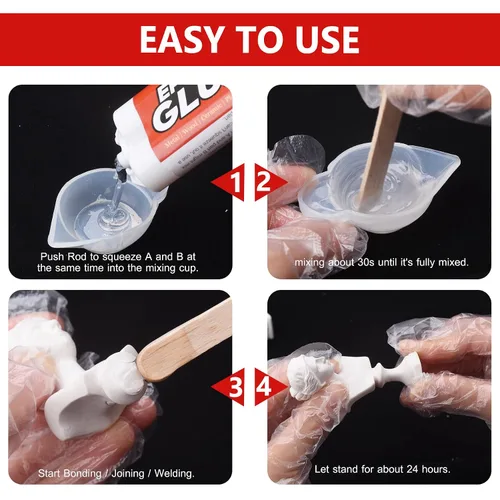 Vista 7 de Pegamento Epoxy de 5 Minutos, Adhesivo Epoxy de Curación Rápida de 3.4oz para Metal, Plástico, Vidrio, Madera, Cerámica y Más, Pegamento
