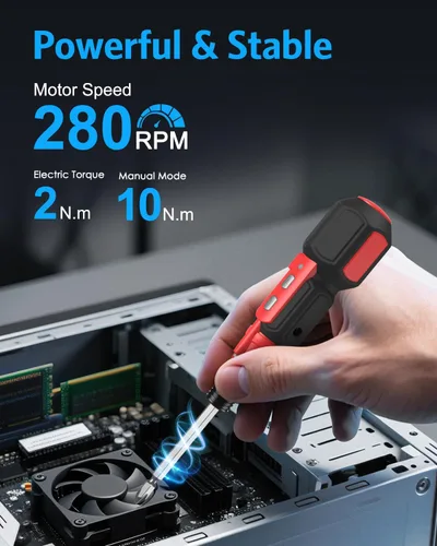 Vista 2 de AMIR Destornillador eléctrico inalámbrico, juegos de destornilladores eléctricos recargables, kit de herramientas de reparación automática portátil