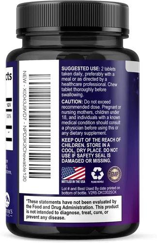 Vista 8 de Vitamina D3 K2-4000 UI Vitamina D3 y 200 mcg Vitamina K2 MK-7 – Apoyo a la salud ósea, corazón e inmune – Absorción de calcio – D3K2 sabor a bayas