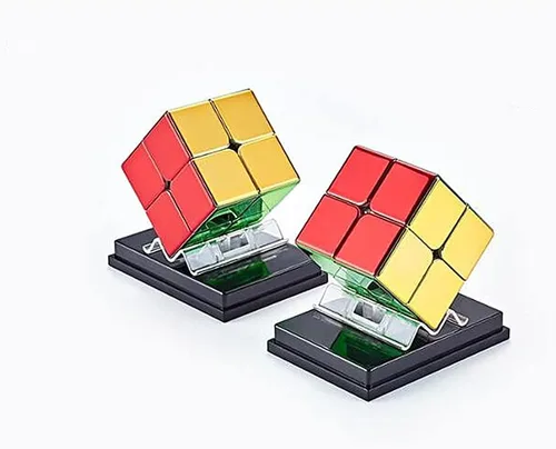 Vista 3 de LiangCuber Cyclone Boys cubo de velocidad magnético 2x2 sin adhesivos, cubo reflectante espejo, cubo brillante, rompecabezas