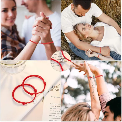 Vista 2 de Tarsus Juego de pulsera magnética para pareja votos de amor eterno joyería regalos para pareja o mejores amigos
