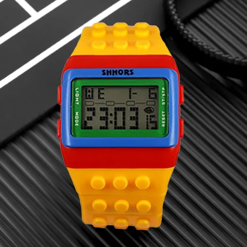 Vista 2 de XCZAP Reloj electrónico luminoso de los deportes de los bloques de construcción del arco iris