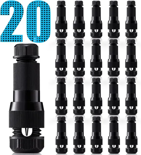 Vista 8 de SUNVIE Conectores de iluminación de paisaje, conector Fastlock de cable de bajo voltaje, conector de bajo voltaje impermeable de calibre 12-14