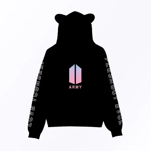 Vista 2 de Hubadaiog Sudadera con capucha unisex Kpop, sudadera con capucha con orejas de gato para mujeres y niñas