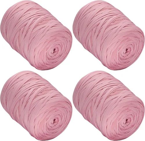 Vista 33 de 400g de hilo de tela elástica para tejer con ganchillo para DIY, 119 metros de hilo de espagueti grueso para tejer para proyectos de bolso, cesta