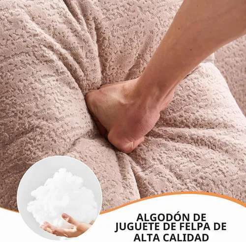 Vista 3 de Sofá modular curvado de 110 pulgadas para sala de estar, moderno sofá modular de felpa de felpa de gran tamaño con asiento profundo comprimido sin