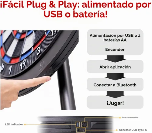 Vista 10 de DARTSLIVE Tablero de dardos electrónico para el hogar, compatible con Bluetooth para juego en línea, para dardos de punta suave, tablero de dardos