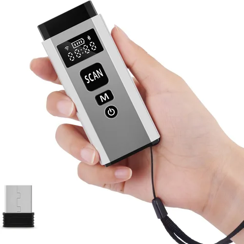 Vista 8 de Escáner de código de barras inalámbrico, escáneres de código de barras Bluetooth 1D 2D con cable USB y Bluetooth 4.2 y 2.4G inalámbrico 3 en 1