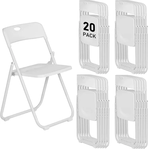 Vista 10 de Paquete de 6 sillas plegables de plástico negro, silla plegable Nuevo Negro