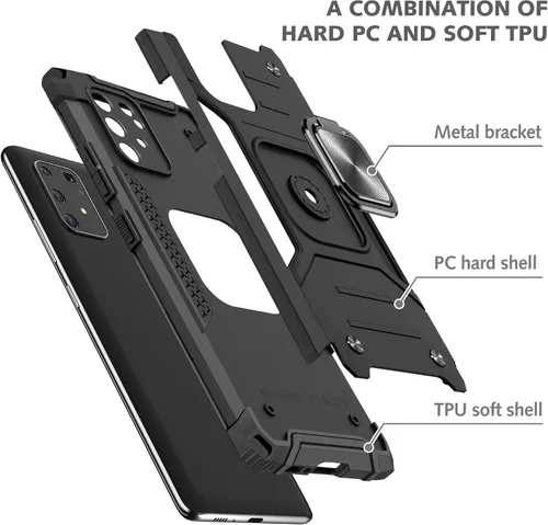 Vista 8 de Asuwish Funda de teléfono para Samsung Galaxy S10 Lite con protector de pantalla de vidrio templado y soporte de anillo delgado, híbrido, soporte