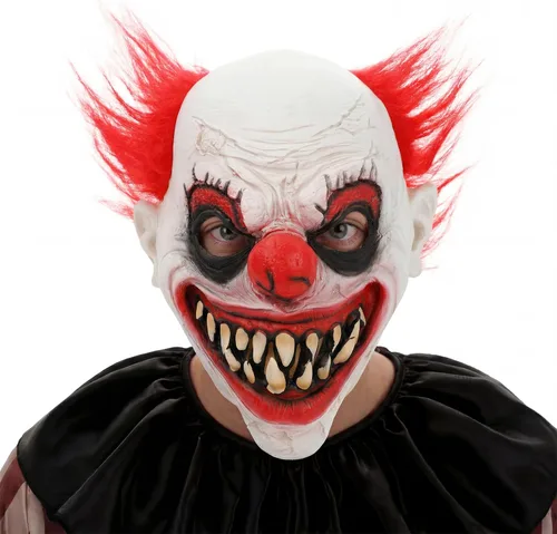 Vista 8 de Clown Mask Halloween Scary Clown Mask Red