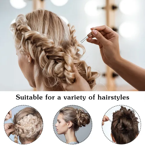Vista 4 de WSICSE Horquillas para el cabello, 200 horquillas en forma de U para moños, horquillas para moños, 2.4 pulgadas, con caja de almacenamiento