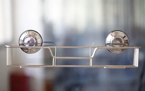 Vista 6 de SANNO Organizador de ducha con ventosa con ganchos, potente ventosa, organizador de almacenamiento combinado de estante de baño, accesorios de baño
