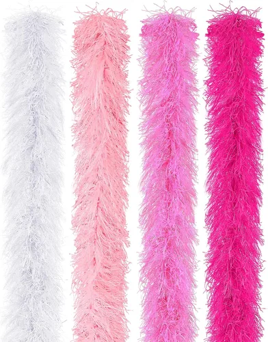Vista 20 de Jexine Boas de plumas artificiales en masa, boas esponjosas para decoración de disfraces de boda, vestidos, suministros para fiestas de té