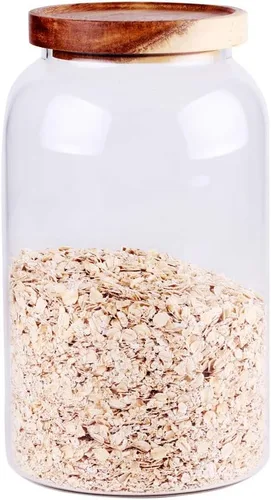 Vista 9 de LEAVES AND TREES Y Tarro de vidrio de 1 galón con tapa hermética y parte inferior antideslizante para almacenamiento de alimentos secos