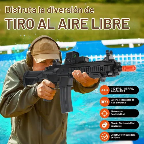 Vista 2 de BIU BLASTER 33-Inch Electric Gel Splatter Blaster Dual Magazines Ages 14+