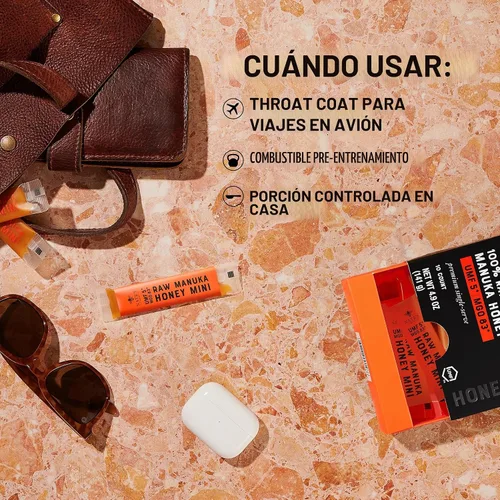 Vista 5 de Nate's Manuka Honey Minis - 10 unidades de una sola porción, miel de manuka pura - MGO 83+ Certificado UMF 5+ - 10 paquetes de una sola porción