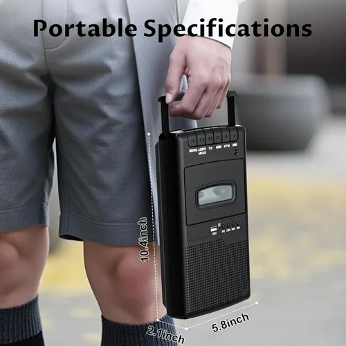 Vista 7 de Grabadora de cassette/convertidor de cinta, grabación a USB/cinta desde micrófono, convertir cintas a WAV a través de una unidad USB, reproductor