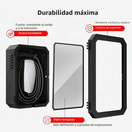 Vista 9 de YONZEE Caja de estación de carga de pared para Tesla Model Y Juniper 3 S X, funda protectora de cubierta de carga de vehículo eléctrico
