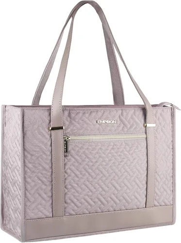 Vista 7 de EMPSIGN - Maletín para laptop para mujer de 16 pulgadas, Acolchado, negro, L, Elegante